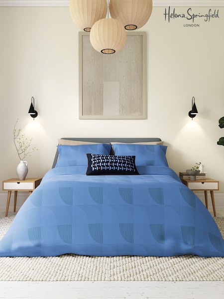 Helena Springfield Perwinkle Blue Axel Duvet Cover and Pillowcase Set (AA0712) | £50 - £85