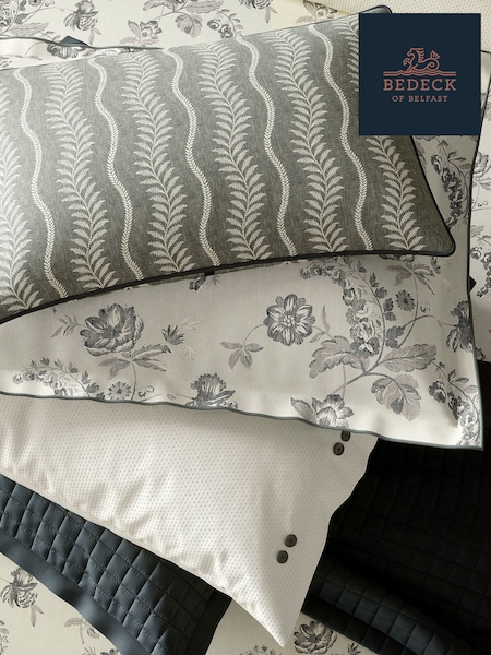 Bedeck of Belfast Charcoal Linen Ariane Standard Pillowcase 100% Cotton Pair (AA0727) | £27