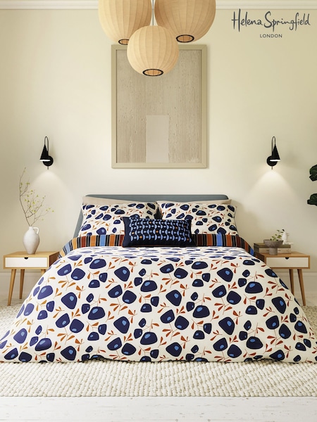 Helena Springfield Periwinkle Blues Jax Duvet Cover and Pillowcase 100% Cotton Set (AA0757) | £25 - £55