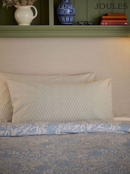 Joules Blue Balmoral Standard Pillowcase 100% Cotton Set of 2 100% Cotton Standard Pillowcases (AA0826) | £20