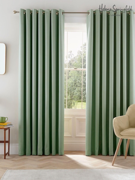 Helena Springfield Sage Eden Lined Eyelet Curtains (AA0841) | £55 - £100