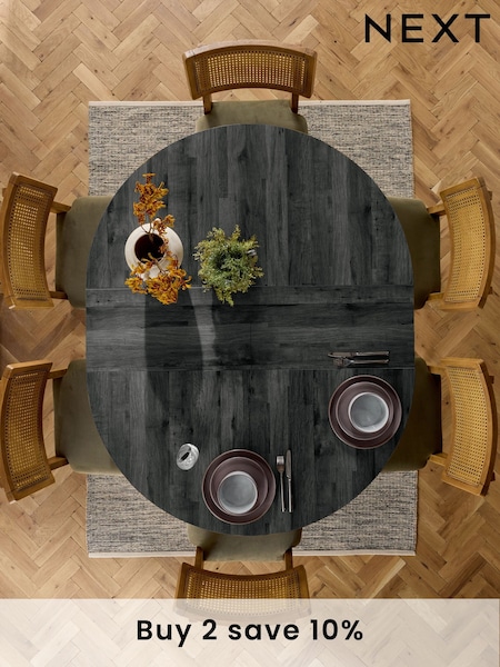 Black Bronx 4 to 6 Seater Foldable Extending Round Dining Table (AA0999) | £475