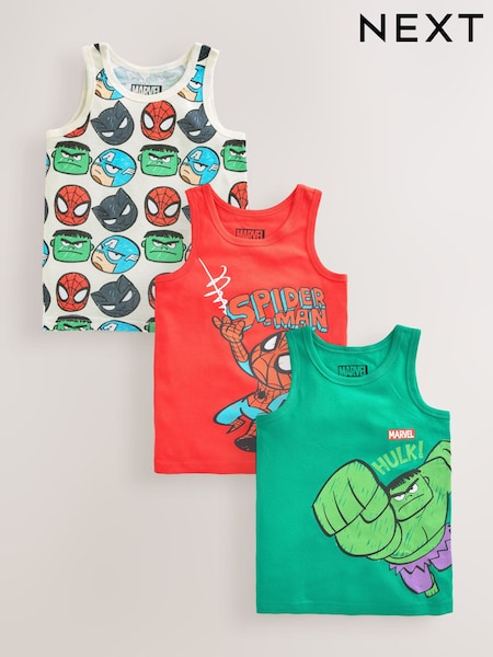 Multi Marvel 100% Cotton Vests 3 Pack (1.5-12yrs) (AA1080) | £12 - £14
