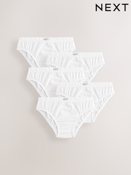 White 100% Cotton Briefs 5 Pack (1.5-16yrs) (AA1123) | £8 - £13