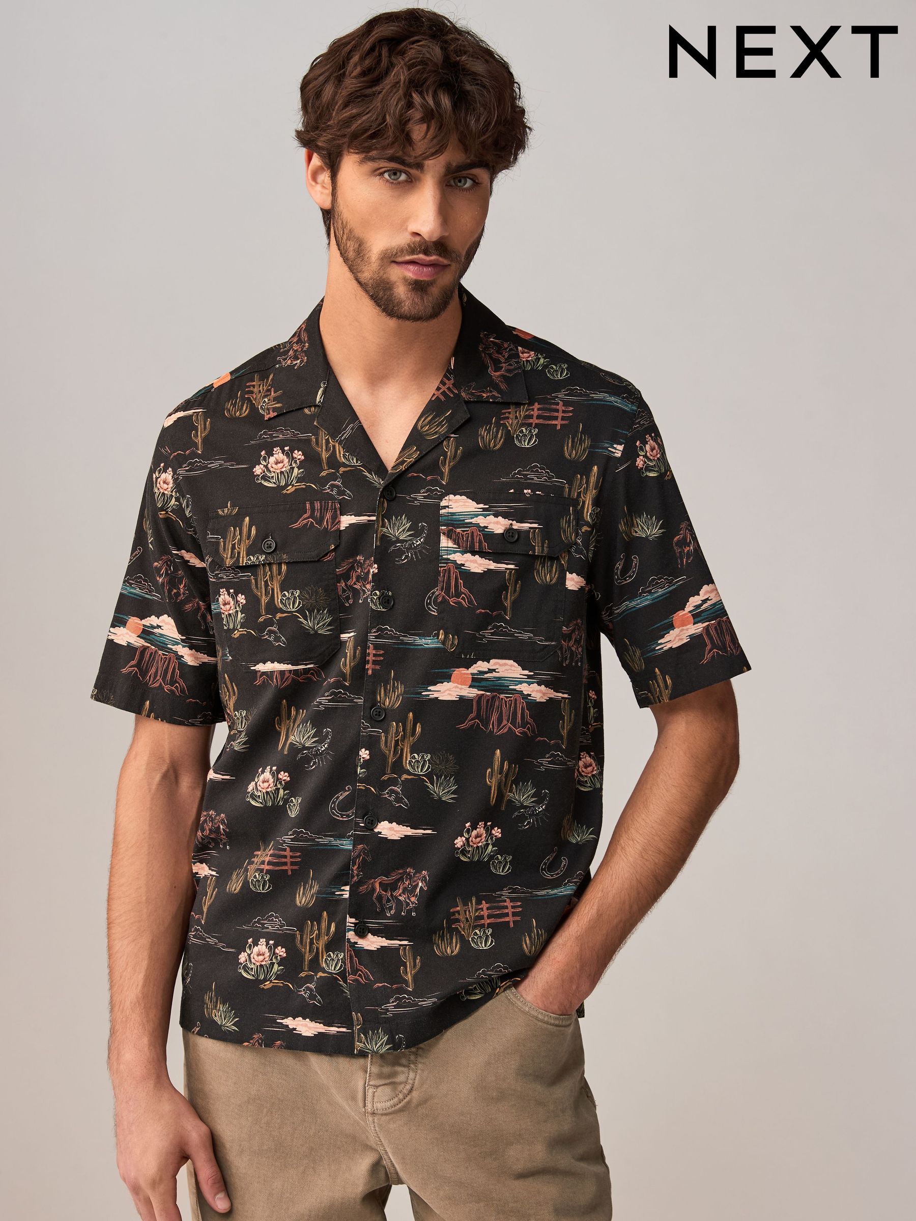black shirt printed for men