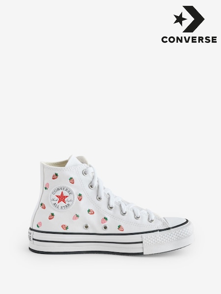 Converse Black Youth EVA Lift Strawberry Print Trainers (AA1215) | £60