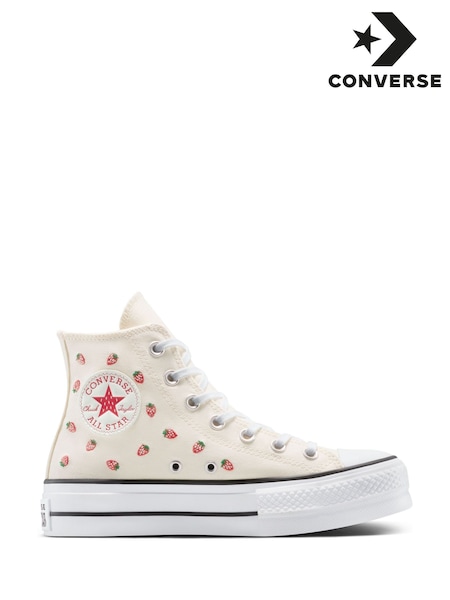 Converse Pink Chuck Taylor All Star Lift Strawberry Trainers (AA1246) | £85