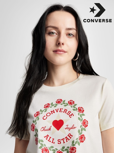 Converse White Slim Fit T-Shirt (AA1369) | £28