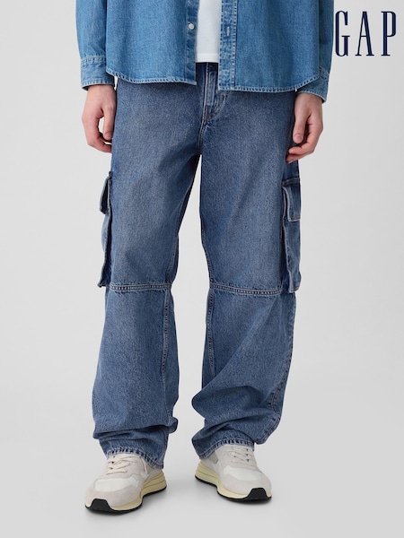Gap Blue Cargo Baggy Jeans (AA1427) | £55