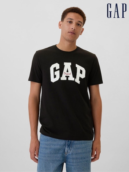 Gap Black Everyday Original Logo 100% Cotton Crew Neck Short Sleeve T-Shirt (AA1441) | £14