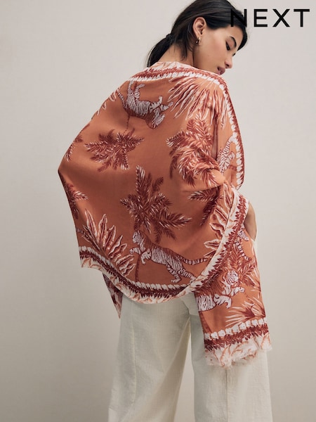 Rust Tiger Scene Lightweight Scarf (AA1533) | £14