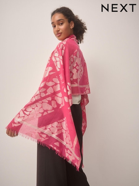 Pink Burnout Lightweight Scarf with Sparkle (AA1538) | £16