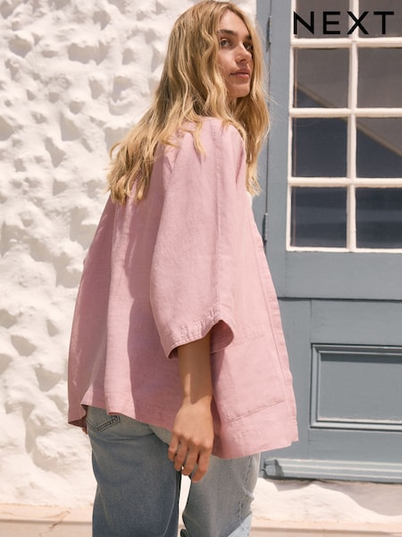 Rose Pink 100% Linen Jacket (AA1566) | £42