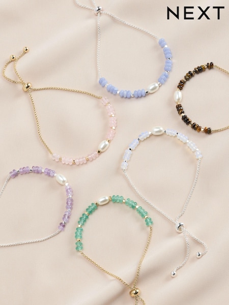 Gold/Silver Semi Precious Stone Pully Bracelet (AA1616) | £15