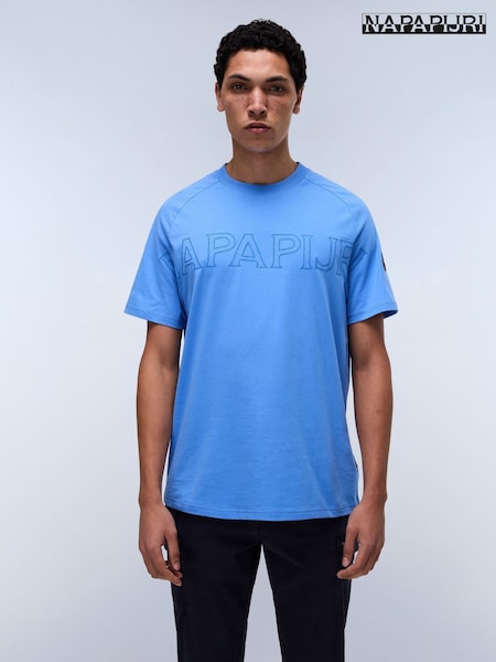 Napapijri Blue 100% Cotton Ambra Short Sleeve T-Shirt (AA1707) | £45