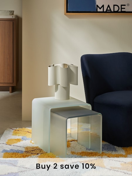 MADE.COM 2 Tone Blue Hesta Nest of 2 Side Table (AA1849) | £229