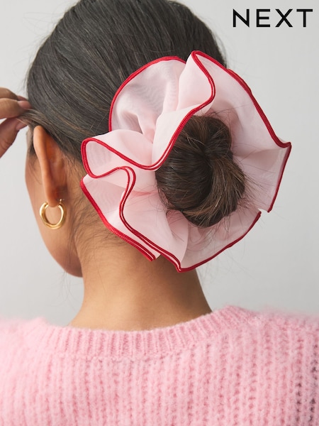Pink/Red Oversized Hair Scrunchie (AA1855) | £0