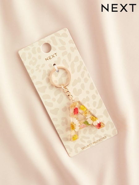 Multi Colour Initial Floral Keyring (AA1903) | £8