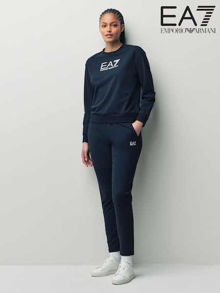 Emporio Armani EA7 Blue Logo Stretch Cotton Tracksuit (AA2141) | £135