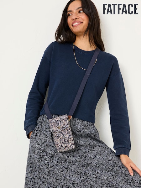 FatFace Navy Blue Canvas Phone Bag (AA2312) | £25