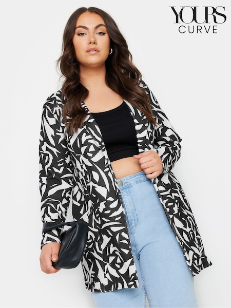 Yours Curve Black Scuba Blazer (AA2816) | £39