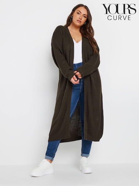 Yours Curve Brown Chocolate Maxi Cardigan (AA2825) | £32
