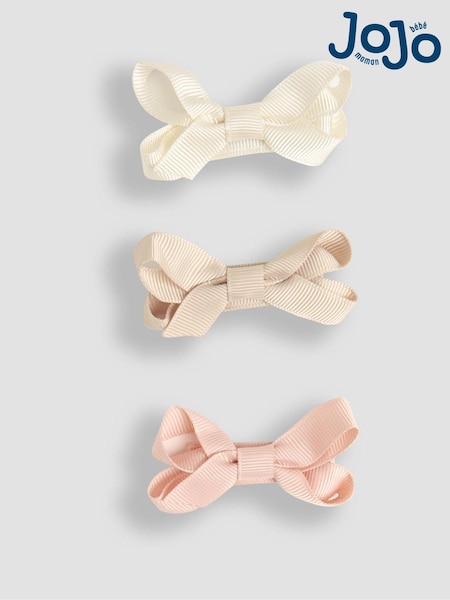 JoJo Maman Bébé Natural Bow Clips 3 Pack (AA2985) | £7.50
