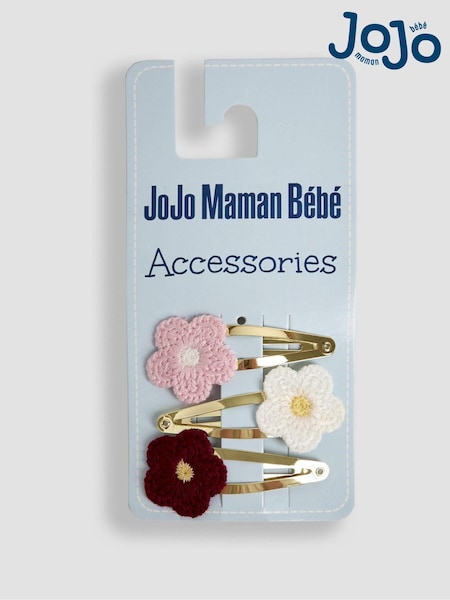 JoJo Maman Bébé Pink 3-Pack Crochet Clips (AA2987) | £7