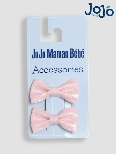 JoJo Maman Bébé Pink 2-Pack Bow Clips (AA3109) | £6