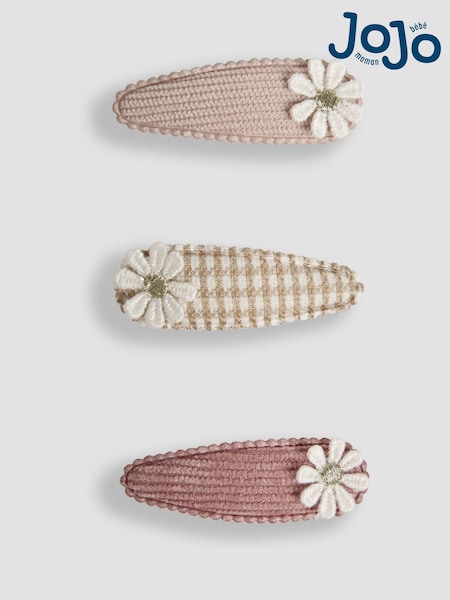 JoJo Maman Bébé Pink Crochet Clips 3 Pack (AA3123) | £7