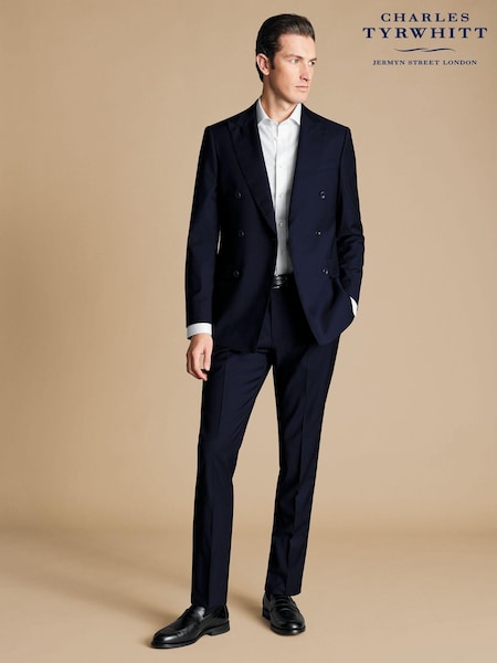 Charles Tyrwhitt Blue Slim Fit Tropical DB Jacket (AA3365) | £349