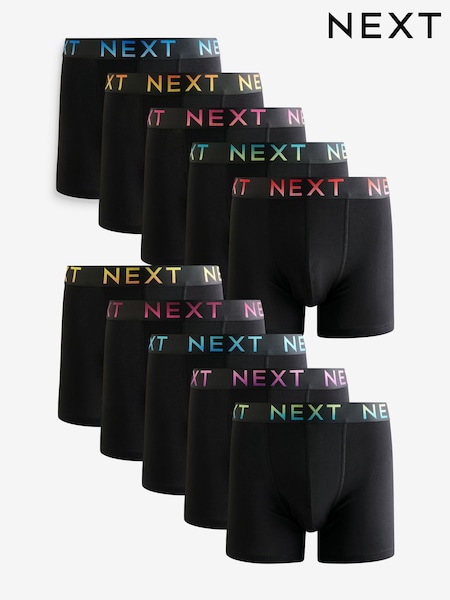 Black Ombre Colour Waistbands Rich Trunk Boxers 10 Pack (AA3484) | £48