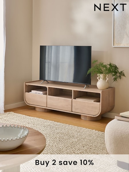 Light Blythe Solid Mango Wood Wide TV Unit (AA3502) | £799