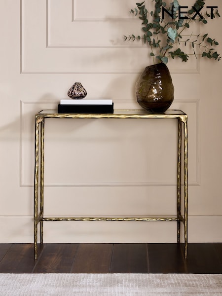 Gold Wrought Glass Top Console Table (AA3514) | £399