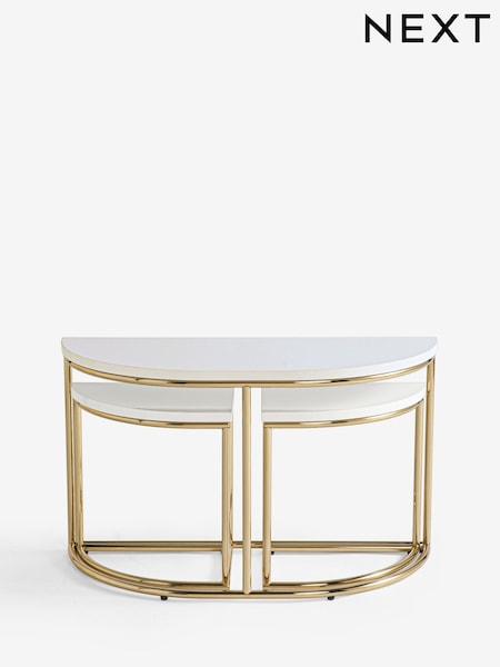 White Evie Gloss Set of 3 Nest of Tables (AA3516) | £199