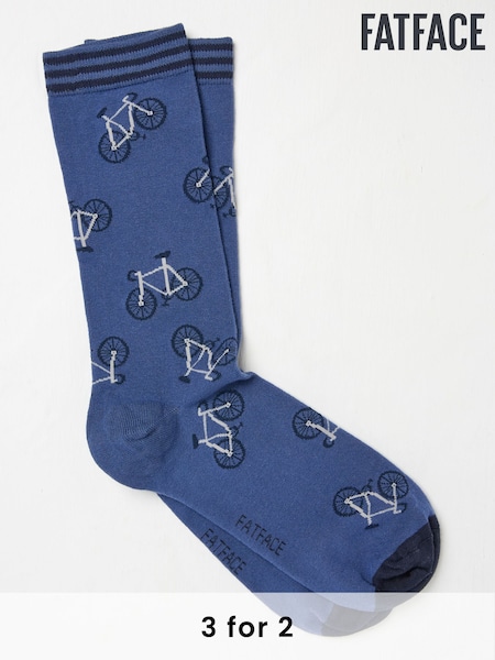 FatFace Blue Bike Men's Socks (AA3554) | £7.50