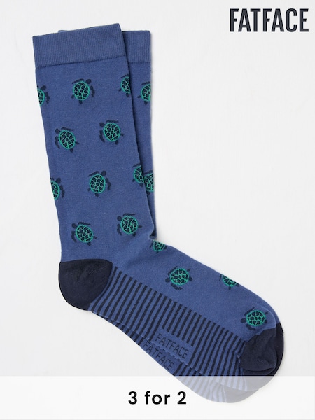 FatFace Blue Turtle Men's Socks (AA3555) | £7.50
