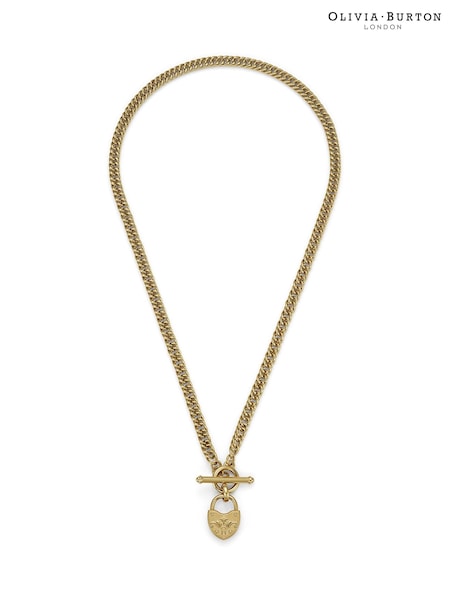 Gold - Olivia Burton Ip Lock Heart Toggle Necklace