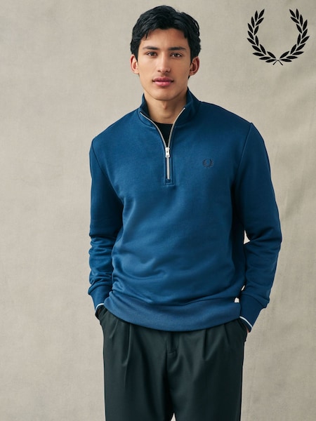 Fred Perry Quarter Zip Sweatshirt (AA4205) | £95
