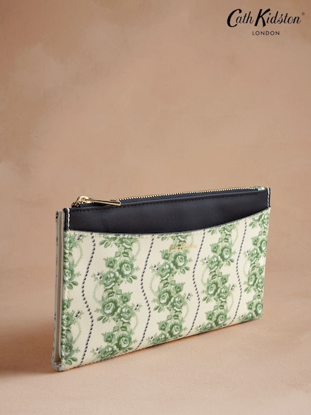 Cath Kidston Green Rose Pearl Travel Wallet Bag (AA4290) | £29