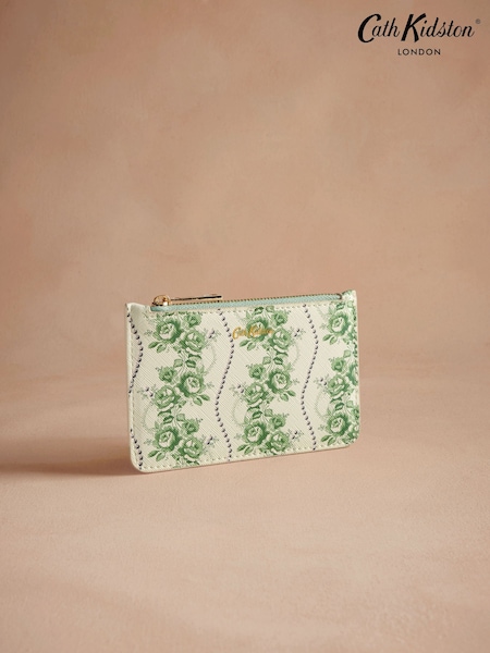 Cath Kidston Green Rose Pearl Zip Purse (AA4332) | £18