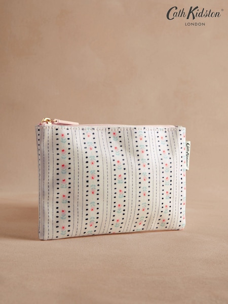 Cath Kidston Pink Rose Stripe 100% Cotton Zip Purse (AA4363) | £10