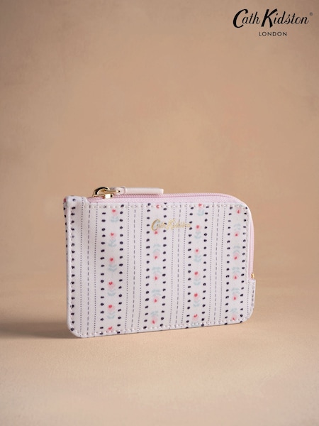 Cath Kidston Ecru Rose Stripe Card Coin Purse (AA4369) | £22