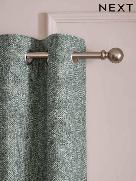 Green Textured Bobble Eyelet Lined Curtains (AA4402) | £70 - £155