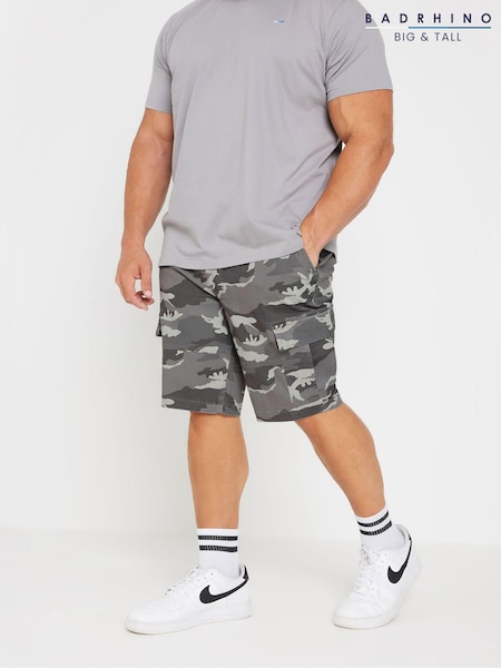 BadRhino Big & Tall Grey Camo Cargo Shorts (AA4490) | £37