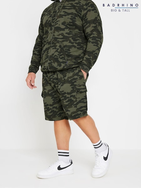 BadRhino Big & Tall Green Camo Print Cargo Shorts (AA4513) | £26