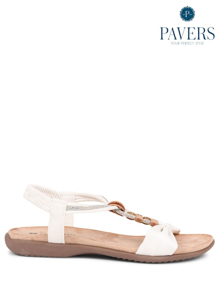 Pavers White Slip-On Sandals (AA4707) | £35