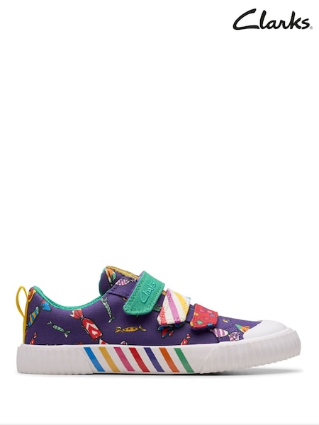 Clarks Navy CanvasRoald Dahl  Foxing Mix Kids Canvas Shoes (AA4789) | £34 - £36