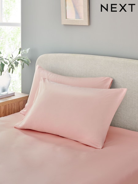 Set of 2 Pink Non Iron Simply Soft Pillowcases (AA5361) | £4