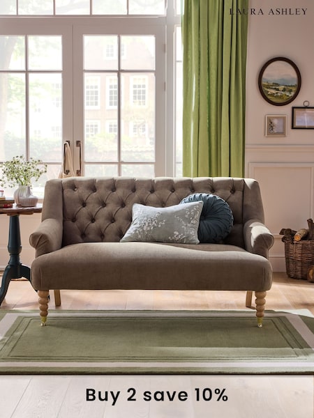 Laura Ashley Baron Chenille Dark Natural Ropsley Small 2 Seater Sofa (AA5409) | £849